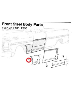 Nedre skjermhjørne, høyre side. 67-72 ford f100-f350