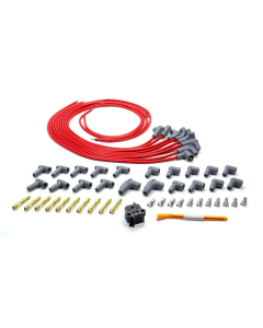 Pluggledningsett røde universal 90° hetter 8.5 mm
