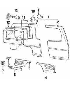 Sidepanel deksel venstre side bak