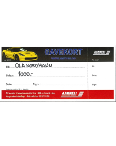 Gavekort 1000 kr