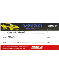 Gavekkort 250 kr