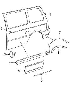 Sidepanel, venstre '91-93 voyager/caravan