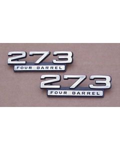 Ornament plate ''273 four barrel" '65-67 mopar