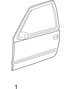 Dørpanel, venstre foran,'99-07 gm pu/suv