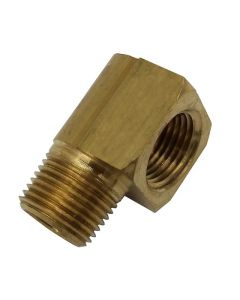 Fitting adapter 1/8" npt hun x 1/4" npt han 90gr messing